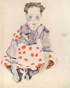 Ragazza in abito a pois da Egon Schiele